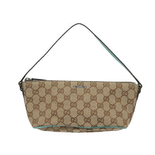 Load image into Gallery viewer, Gucci Brown and Blue Monogram Boat Pochette
