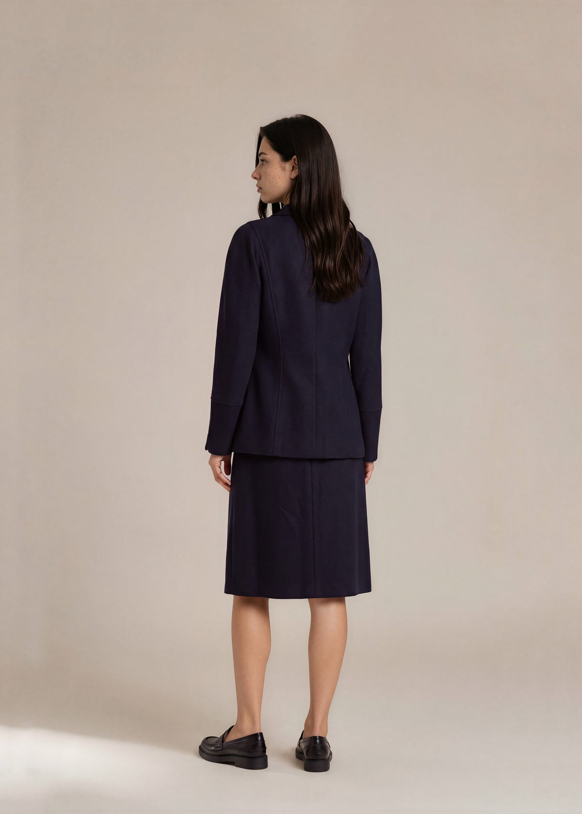 Chanel Navy Gold Button Skirt Set