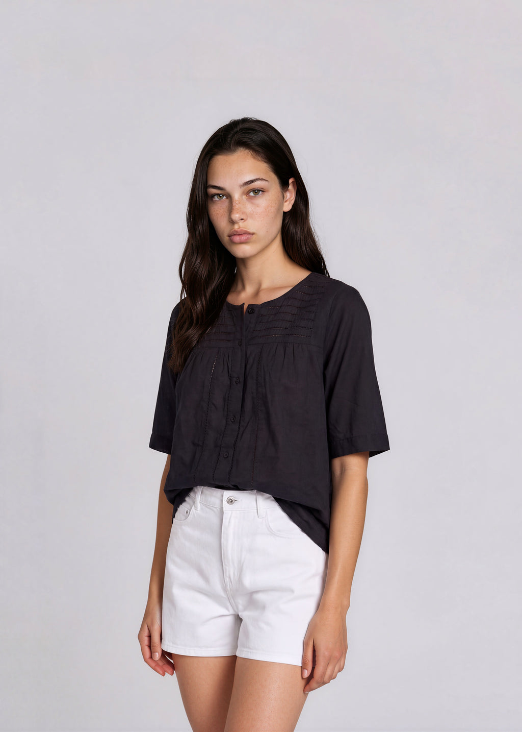 Chloe Black Short Sleeve Top