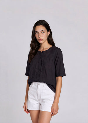 Chloe Black Short Sleeve Top