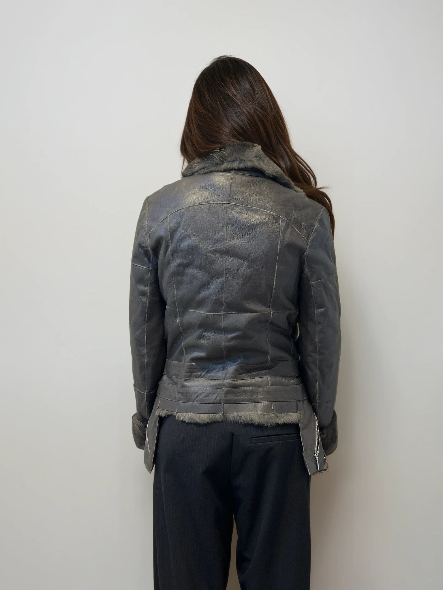 Plein Sud Leather & Fur Jacket