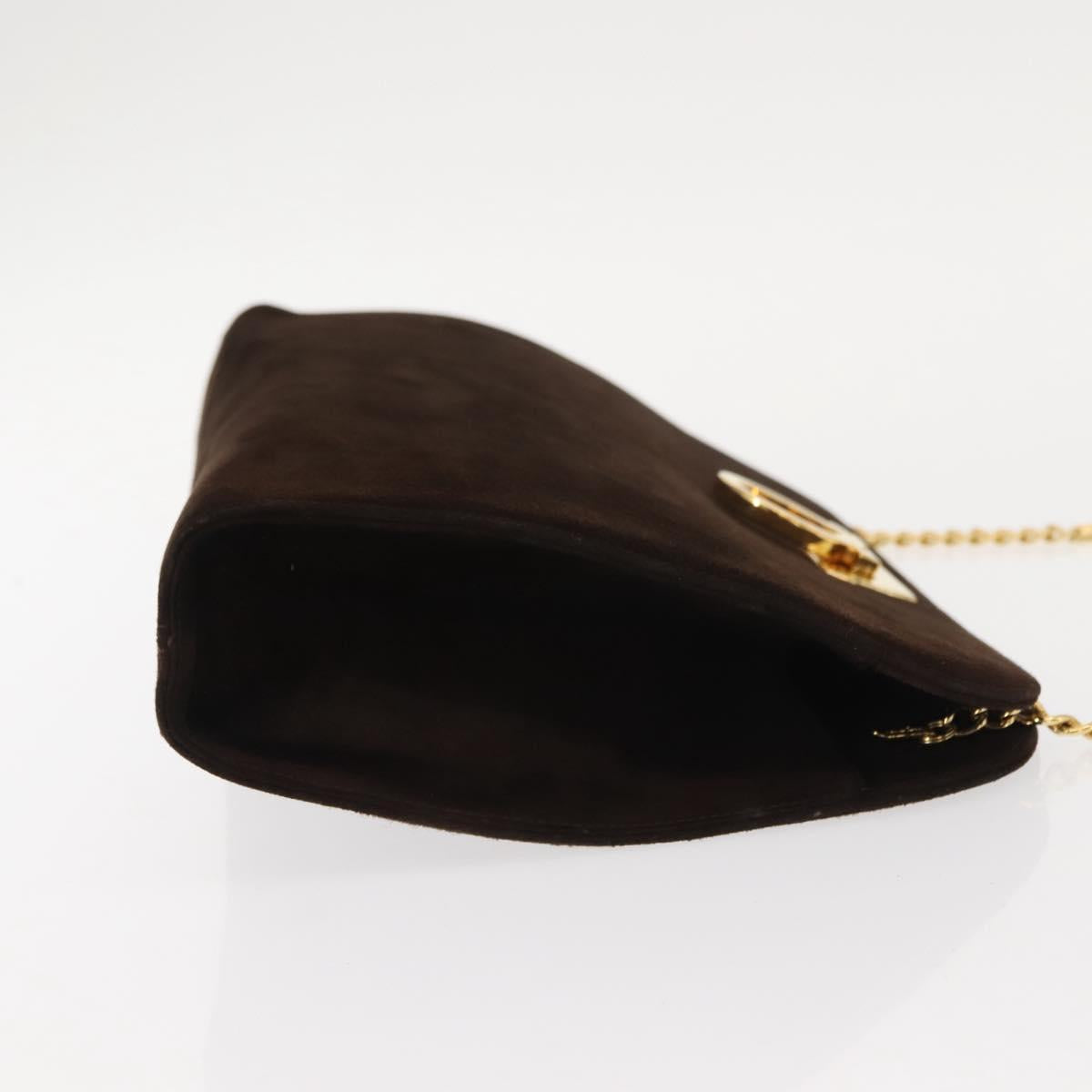 Ferragamo Brown Suede Shoulder Bag