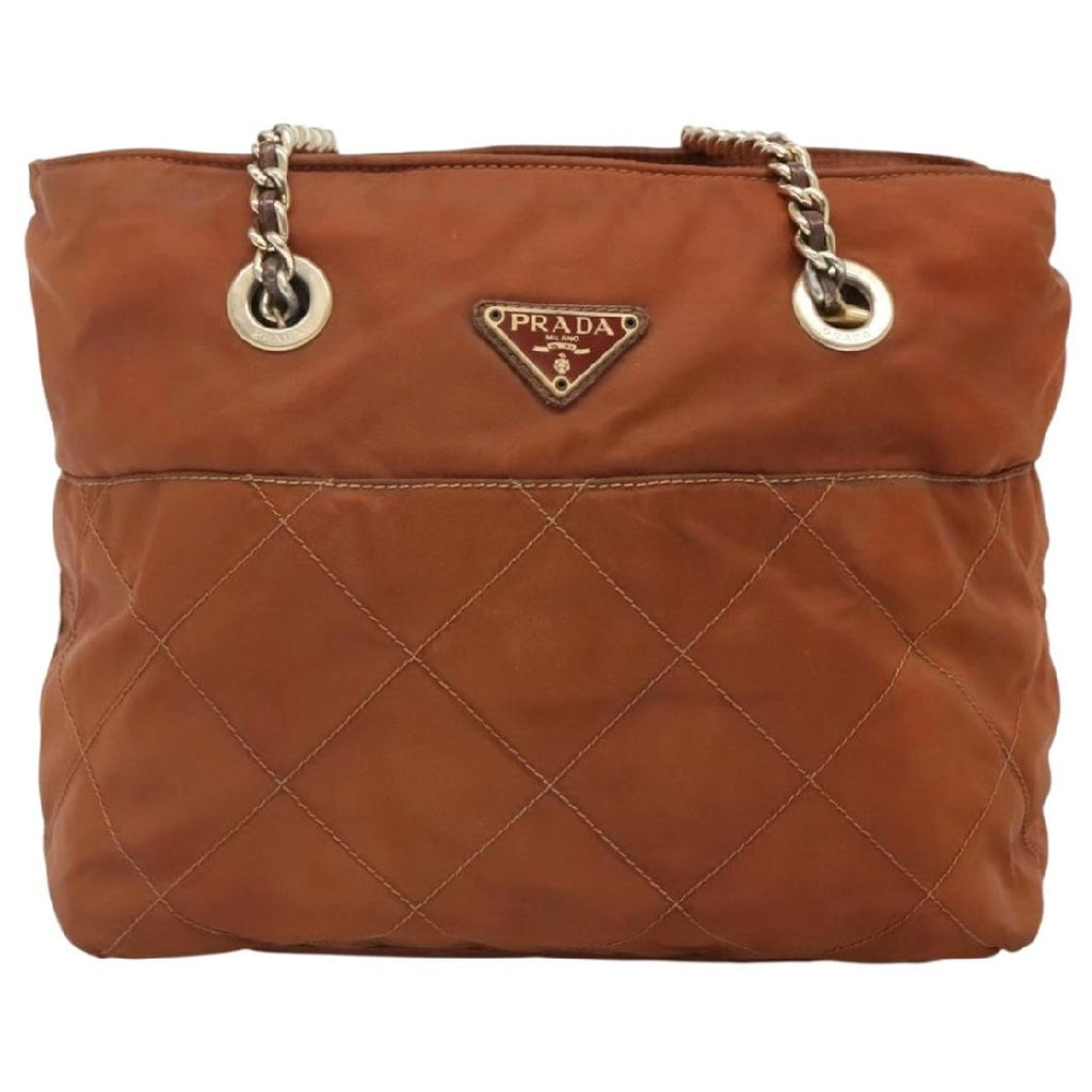Prada Burnt Orange Chain Shoulder Bag