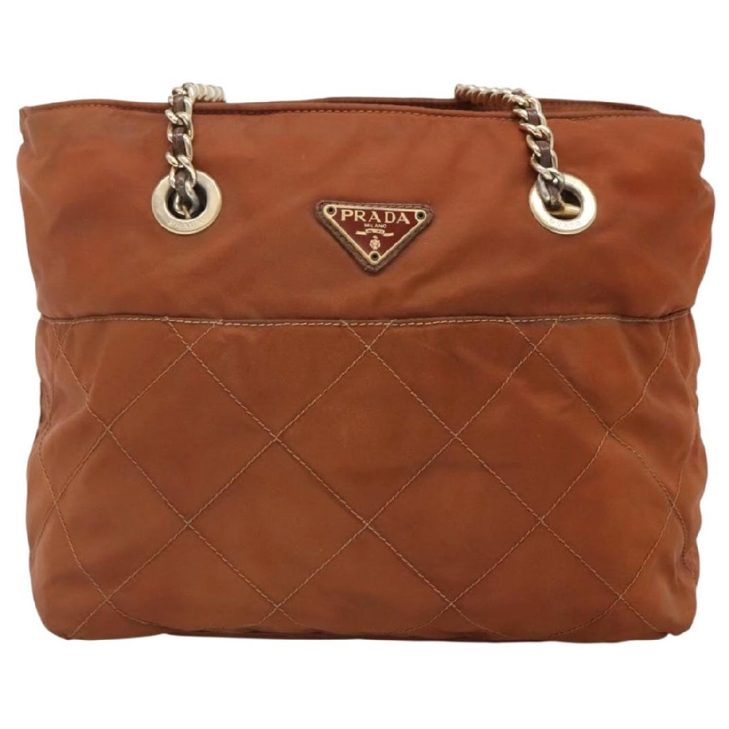 Prada Burnt Orange Chain Shoulder Bag