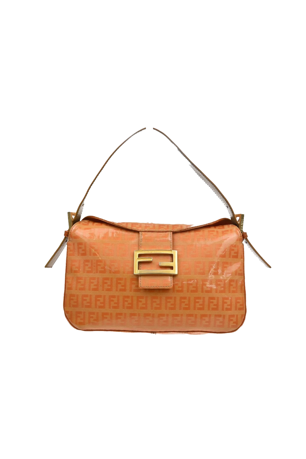 Fendi Pink Zucchino Patent Baguette