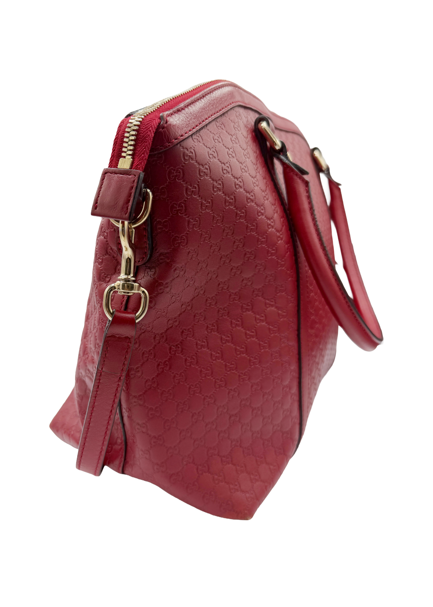 Gucci Monogram Red Leather Handbag