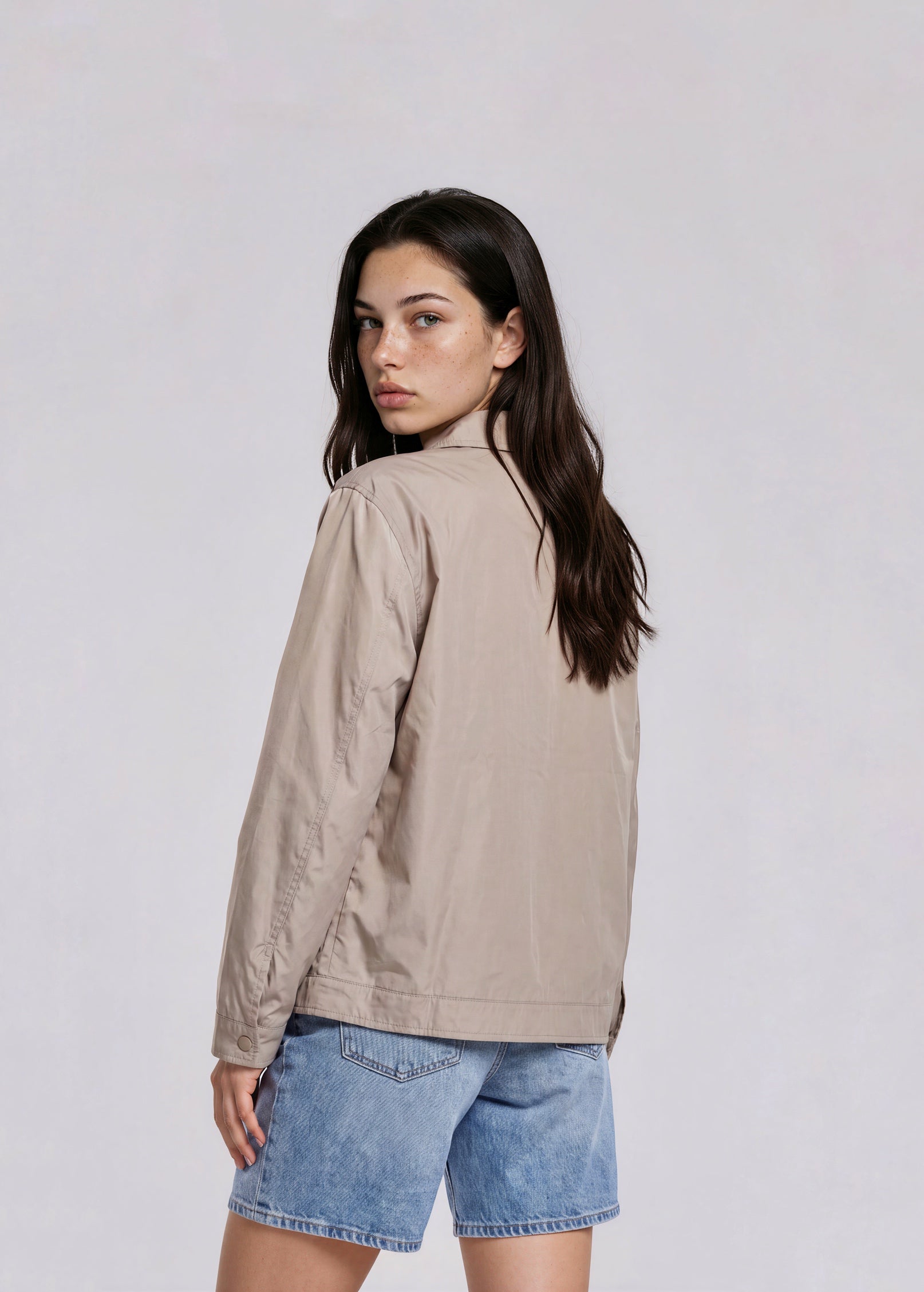 YSL Tan Classic Collared Bomber