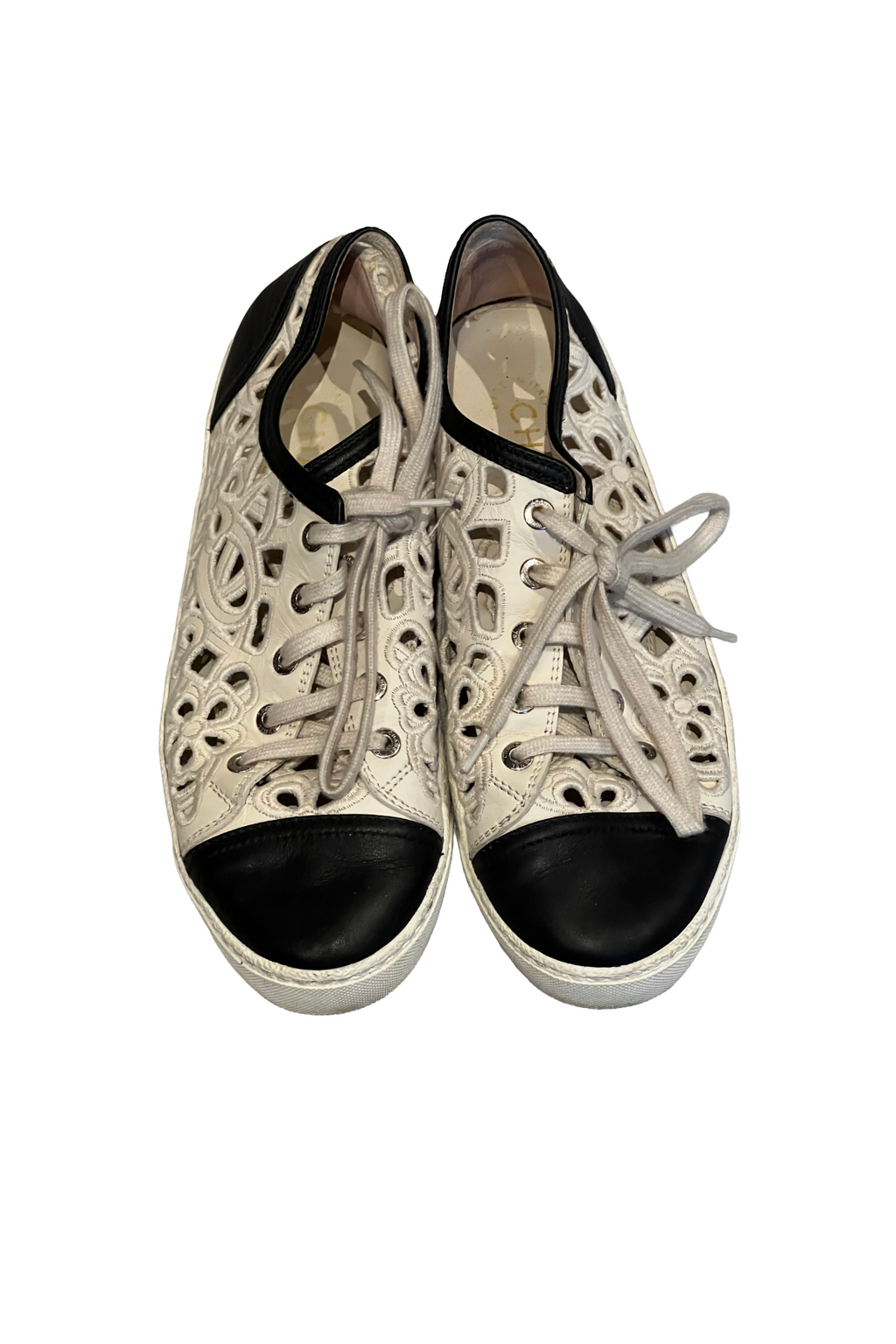 Chanel Cream and White Sneakers