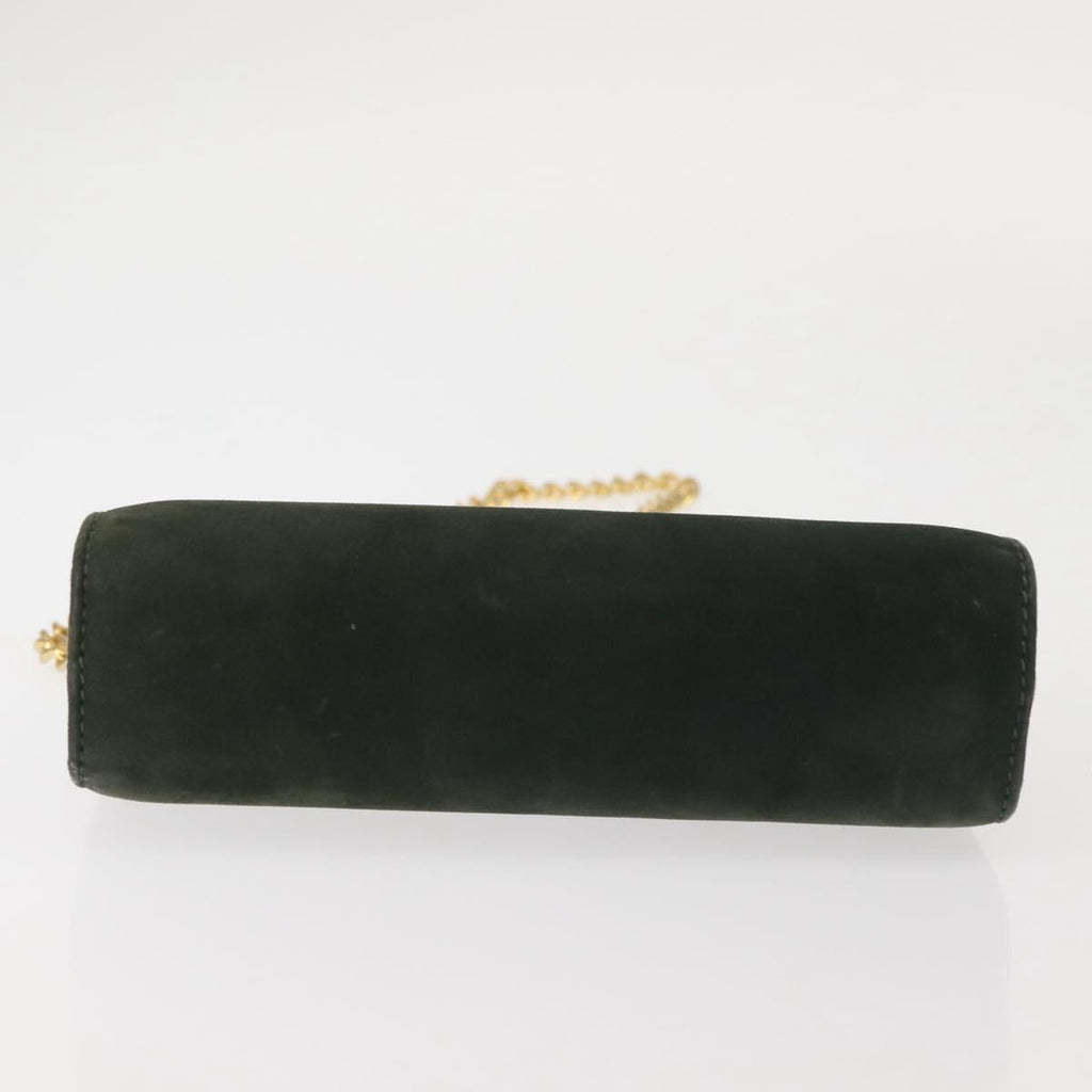 Ferragamo Green Suede Shoulder Bag