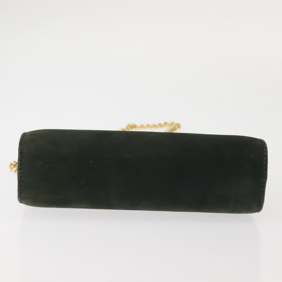 Ferragamo Green Suede Shoulder Bag