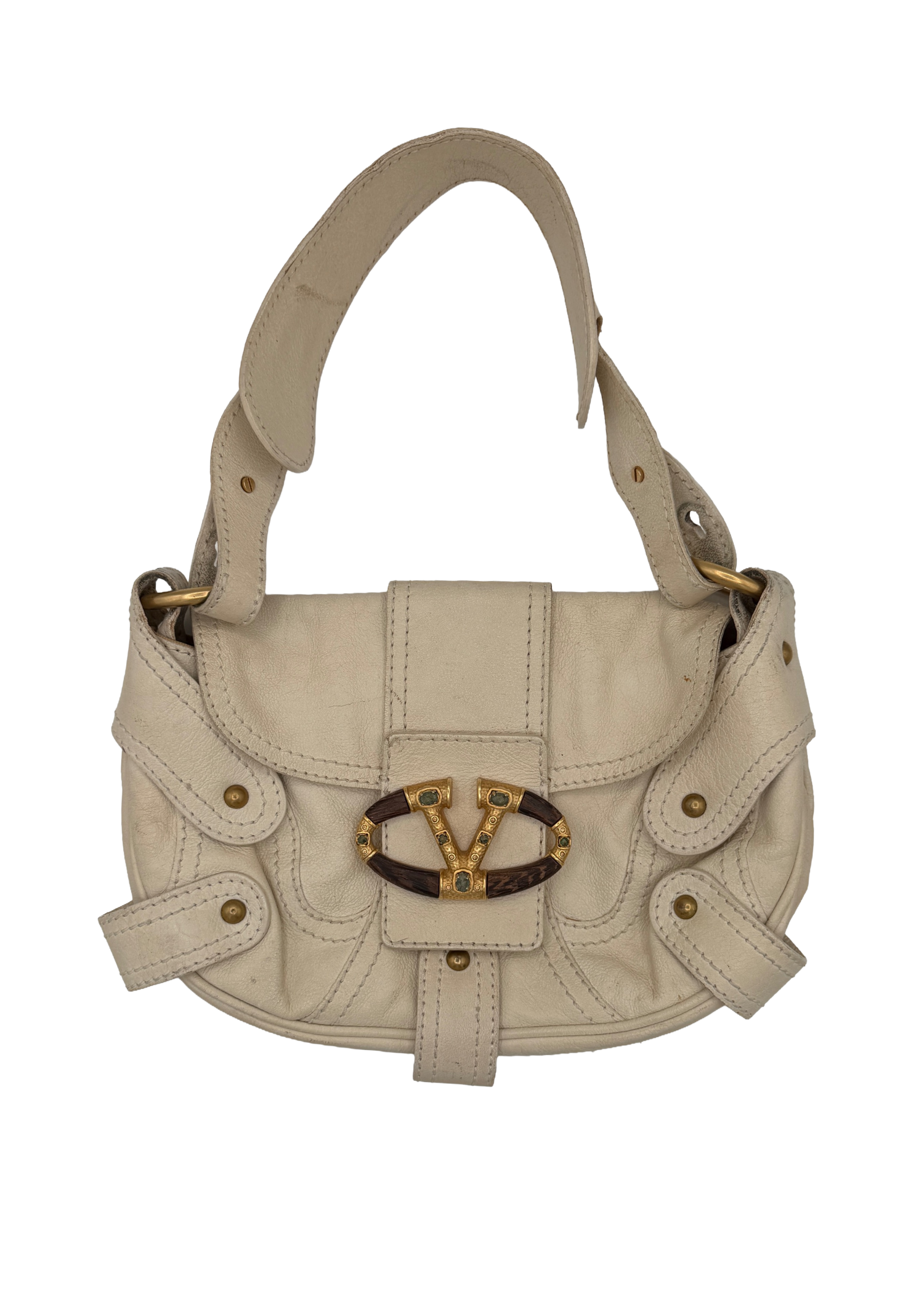 Valentino White Leather Shoulder Bag