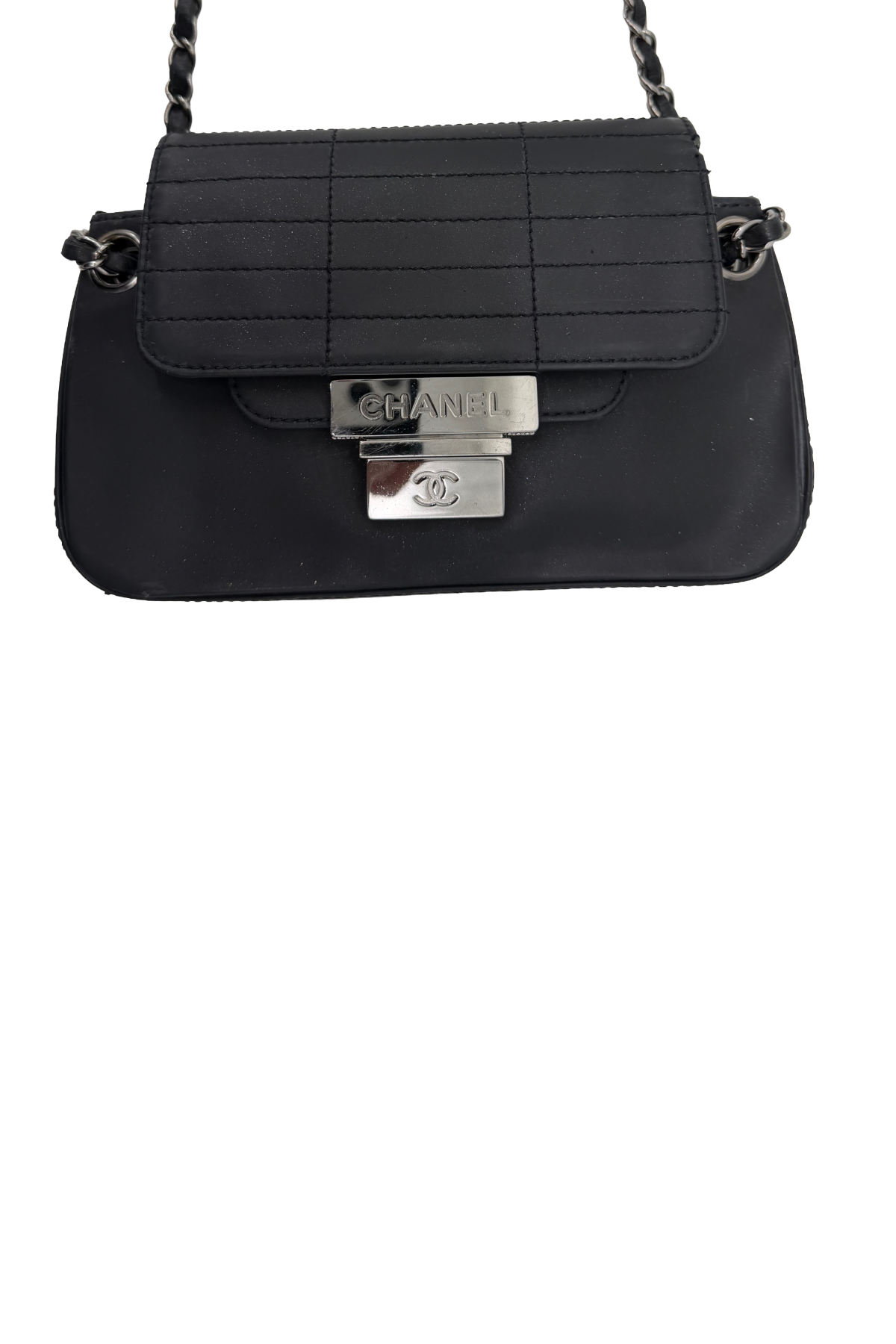 Chanel Black Shoulder Bag Silver Hardware