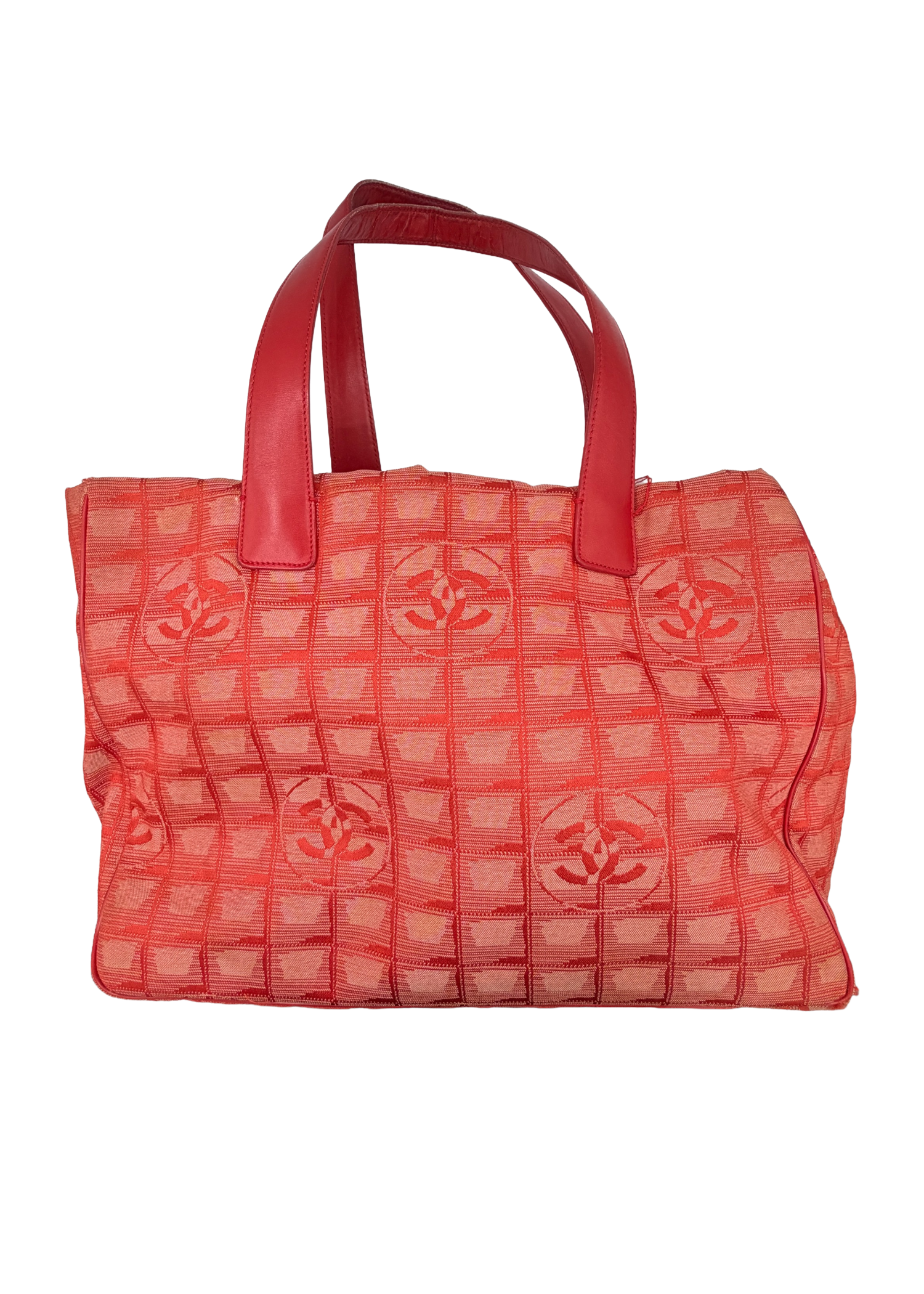 Chanel Red Monogram Travel Tote