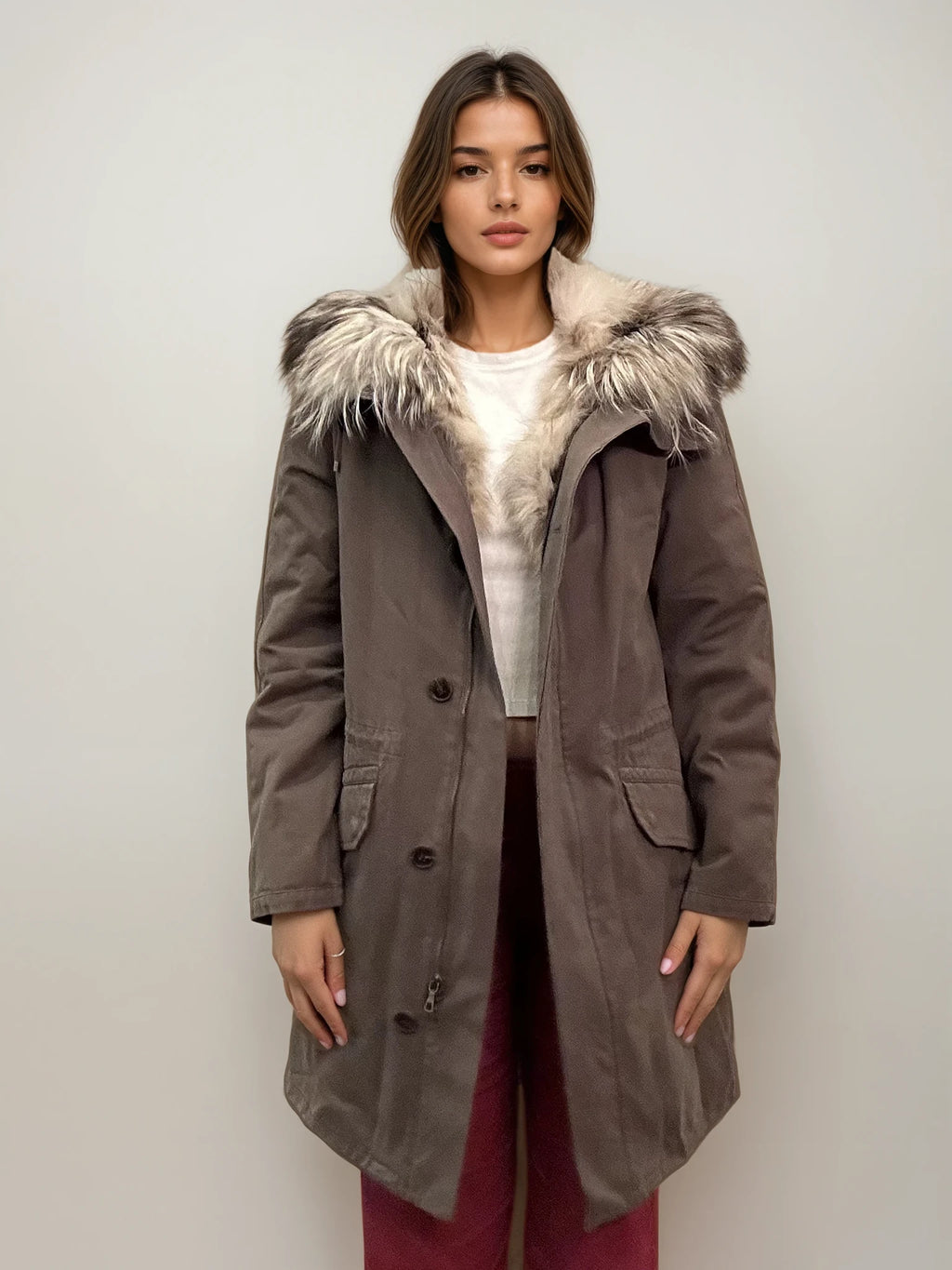 Yves Salomon Green Coat