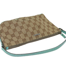 Load image into Gallery viewer, Gucci Brown and Blue Monogram Boat Pochette
