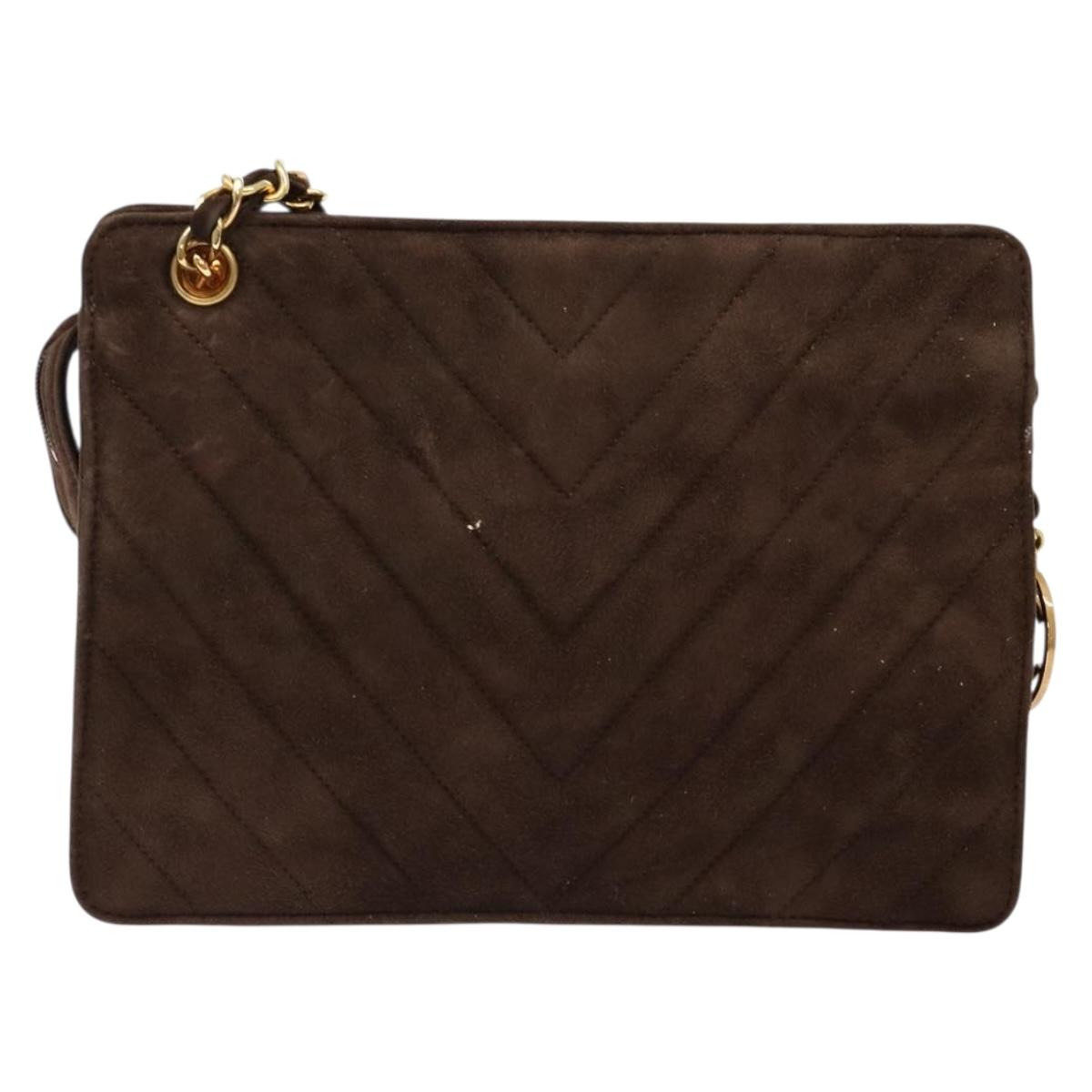 Chanel brown suede crossbody