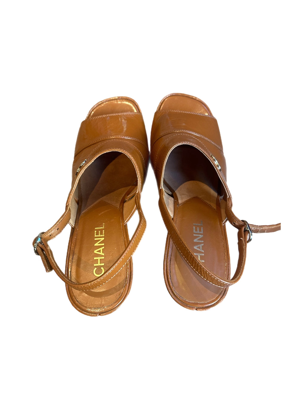 Chanel Brown Platform Sandals