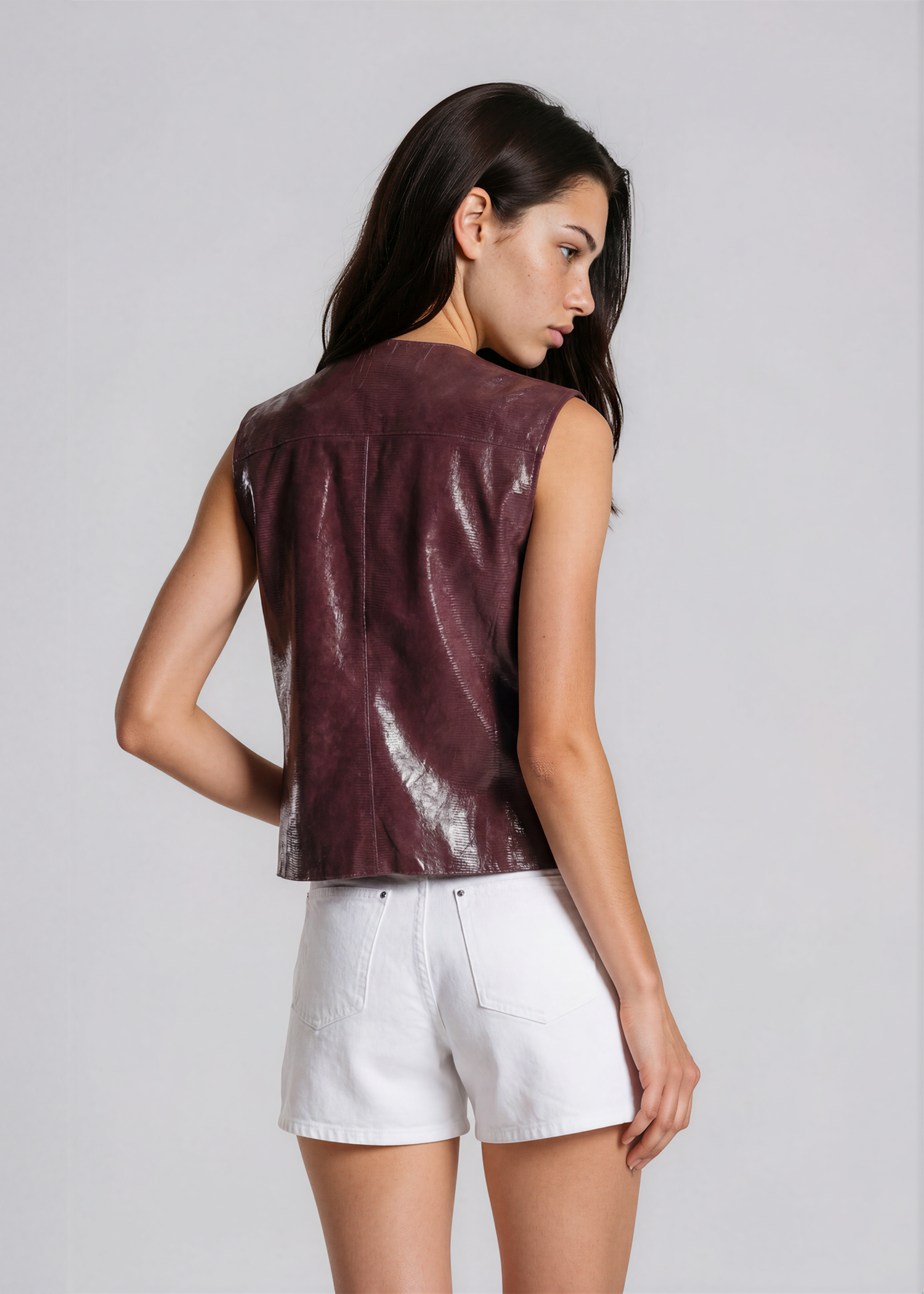 Chanel Purple Leather Vest