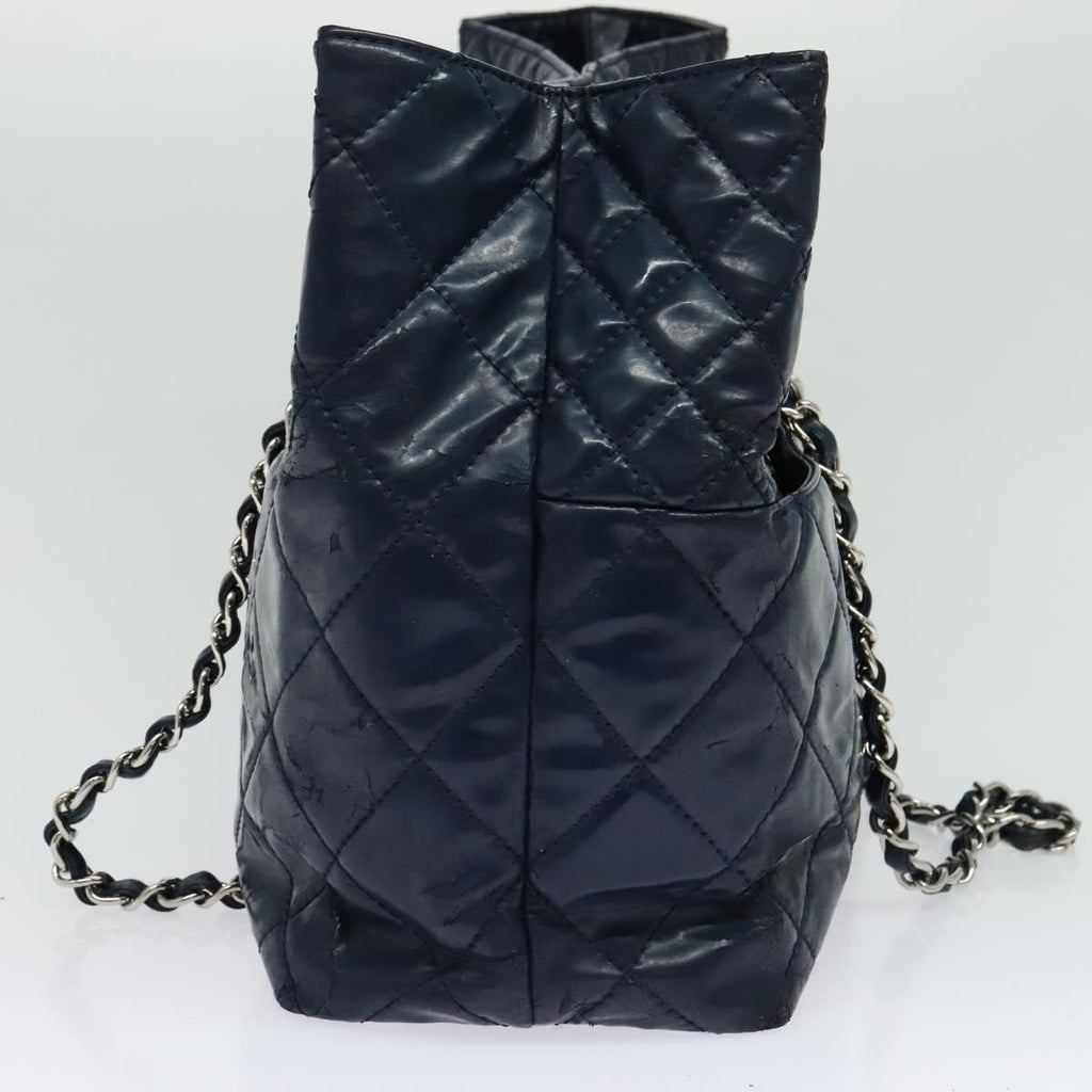 Chanel Navy Patent Leather Tote