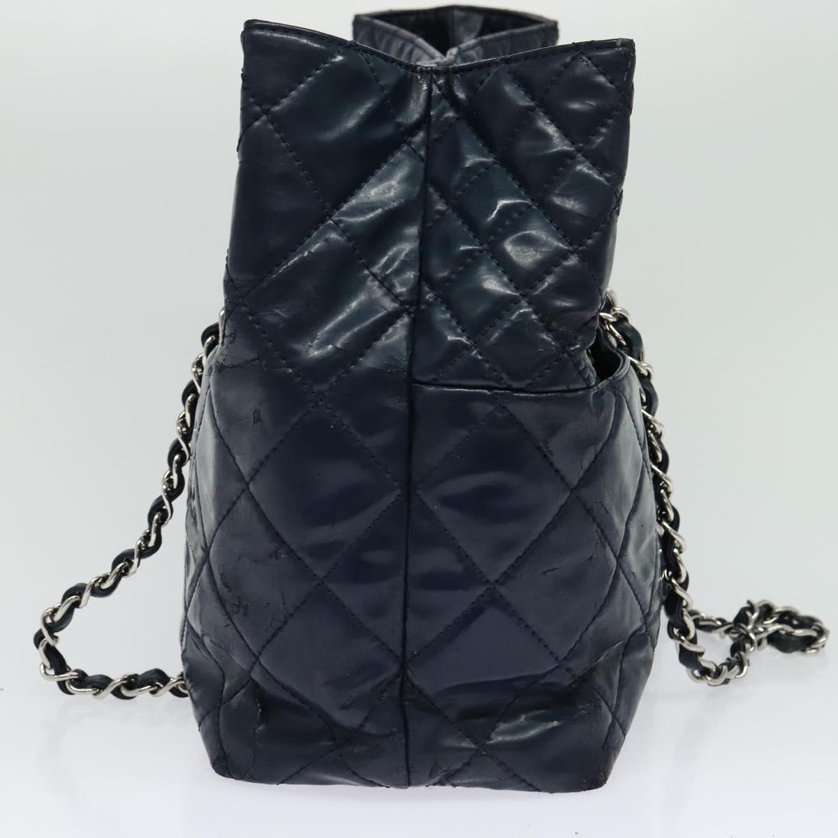 Chanel Navy Patent Leather Tote