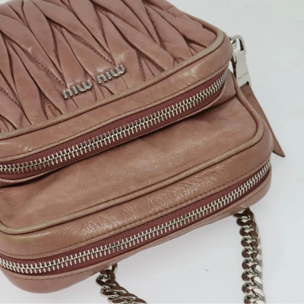 Miu Miu Tan Quilted Crossbody
