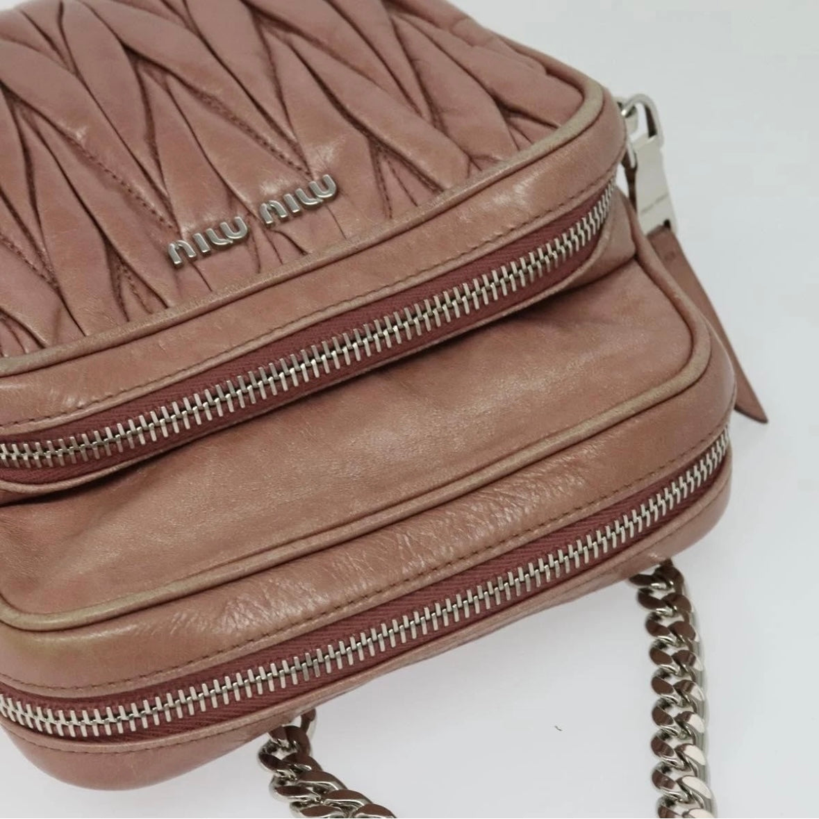 Miu Miu Tan Quilted Crossbody