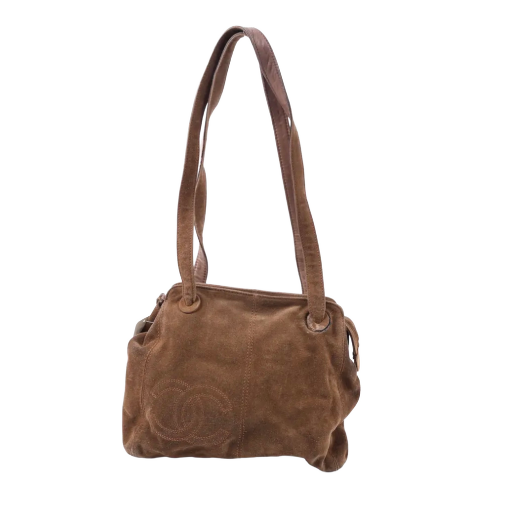 Chanel Brown Suede Shoulder Bag