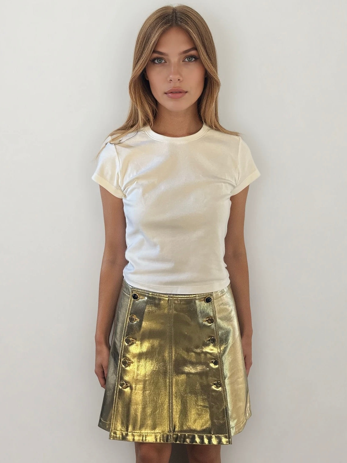 Louis Vuitton Gold Mini Skirt