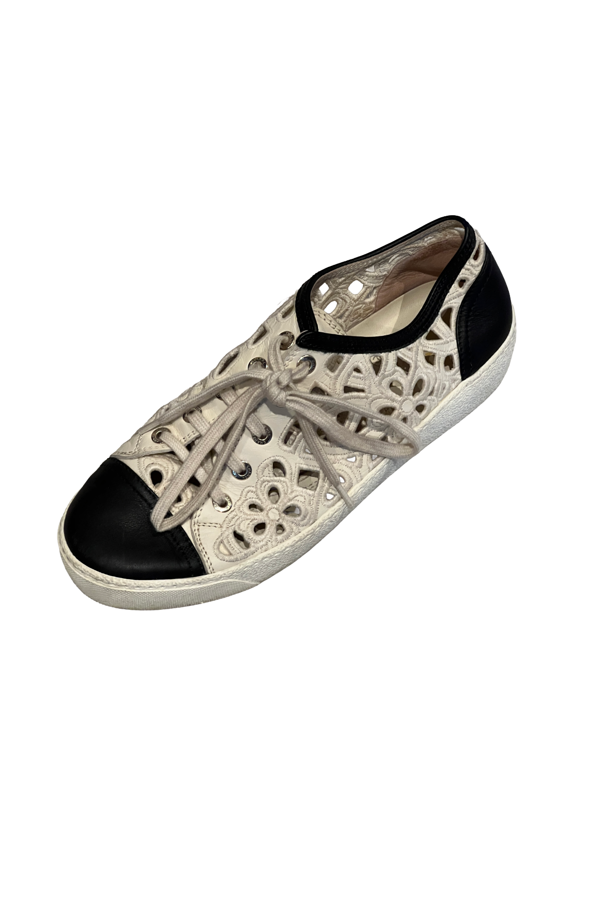 Chanel Cream and White Sneakers