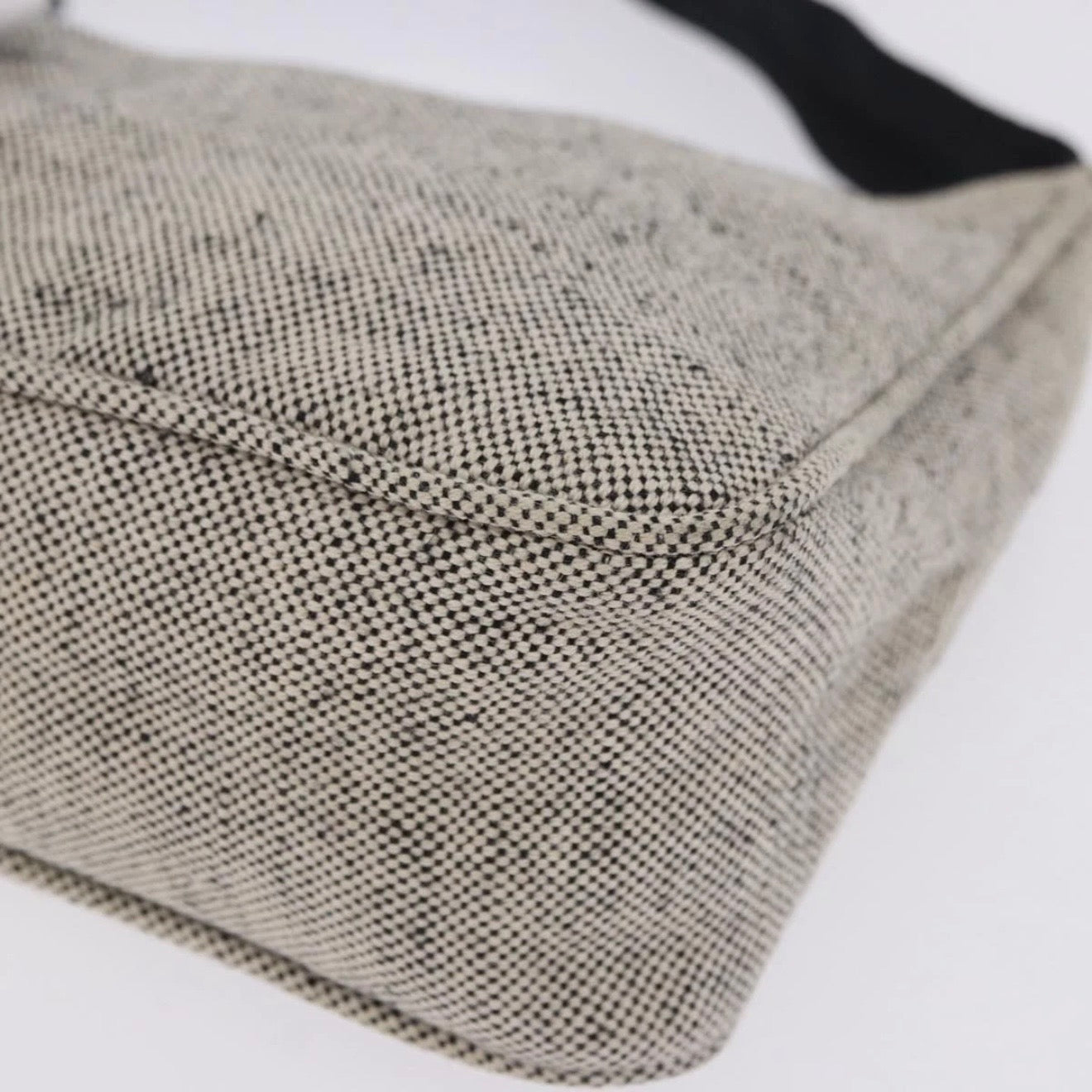 Prada Light Grey Canvas Shoulder Bag