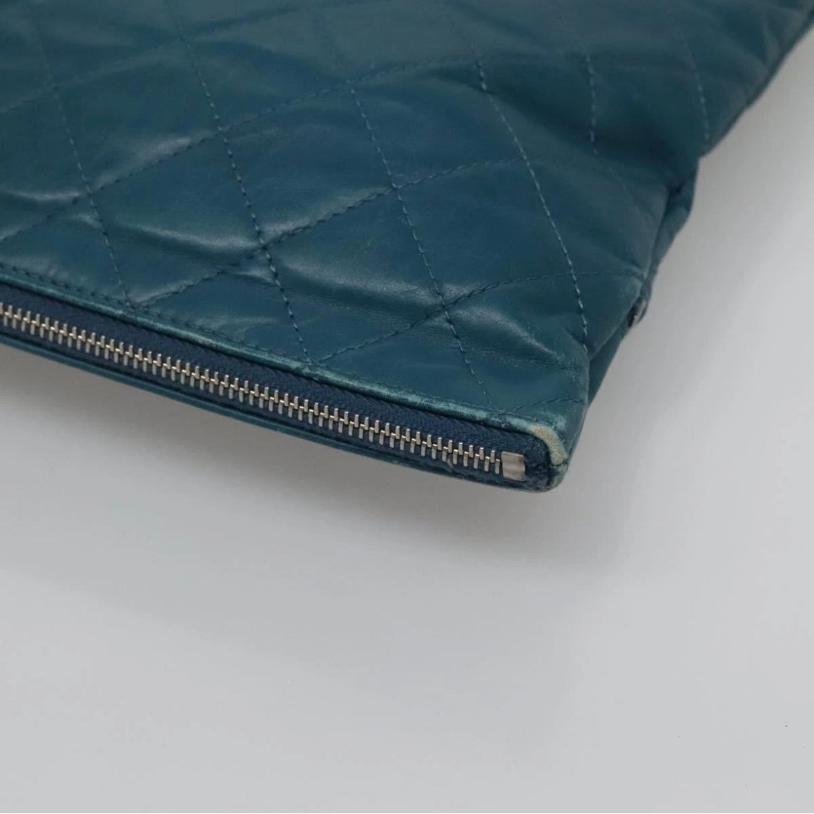 Chanel Blue Leather Clutch