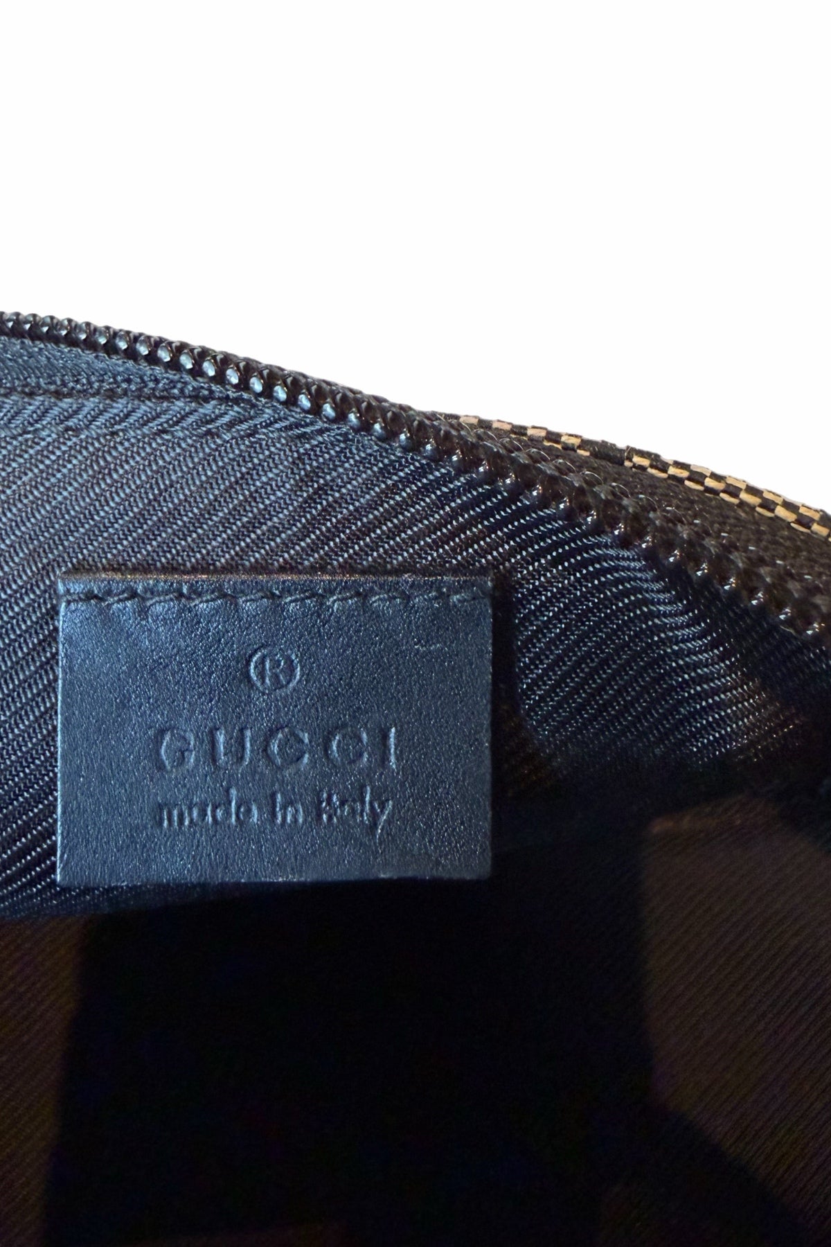 Gucci Navy Monogram Boat Pochette