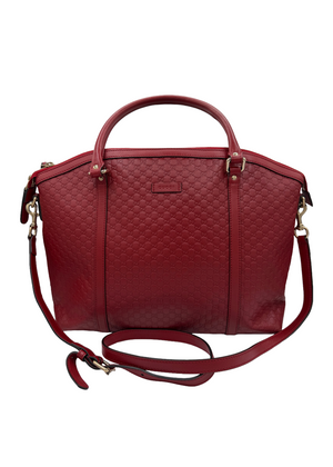 Gucci Monogram Red Leather Handbag