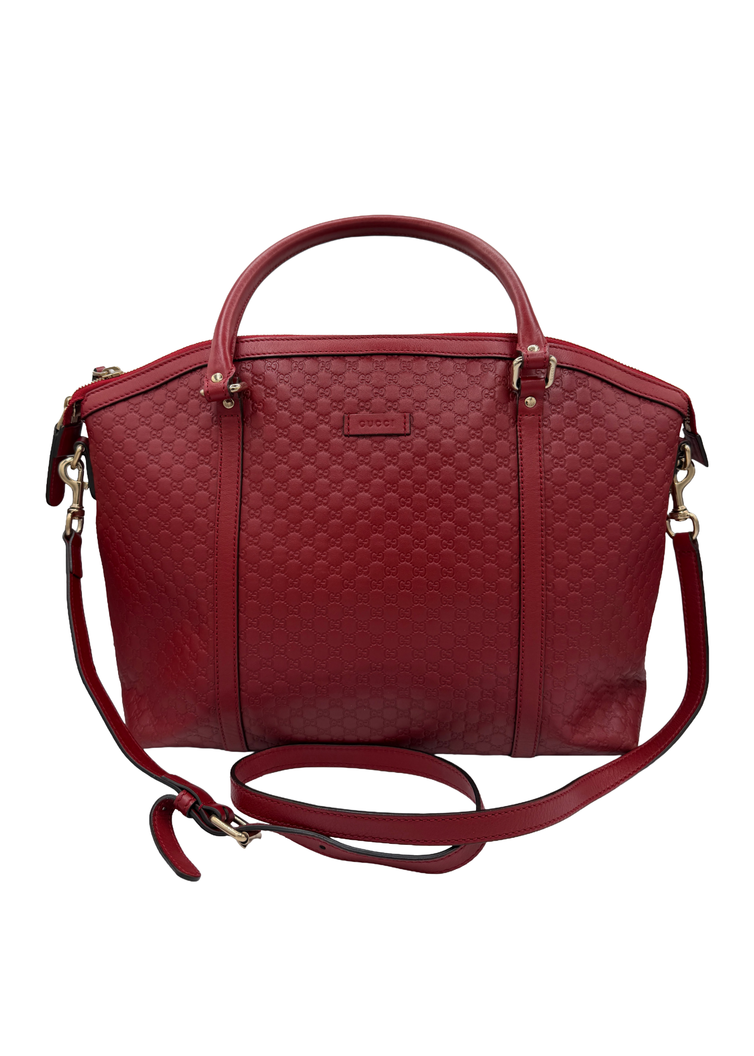 Gucci Monogram Red Leather Handbag
