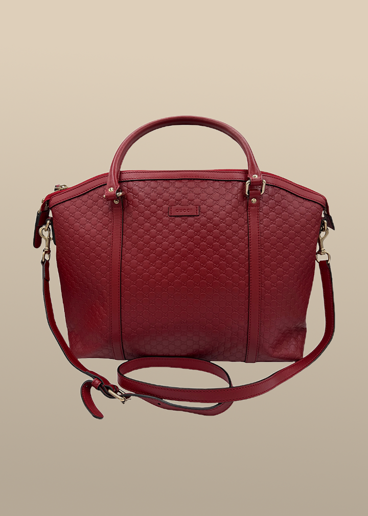 Gucci Monogram Red Leather Handbag