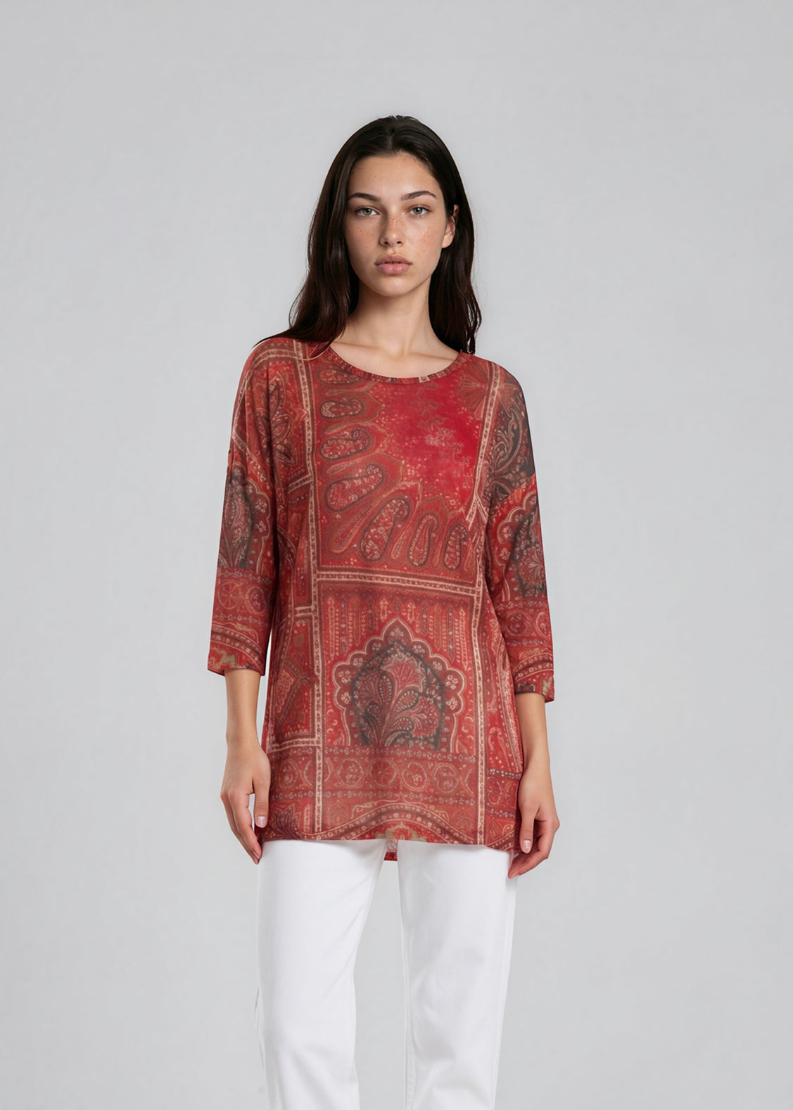 Etro Red Printed Mini Dress