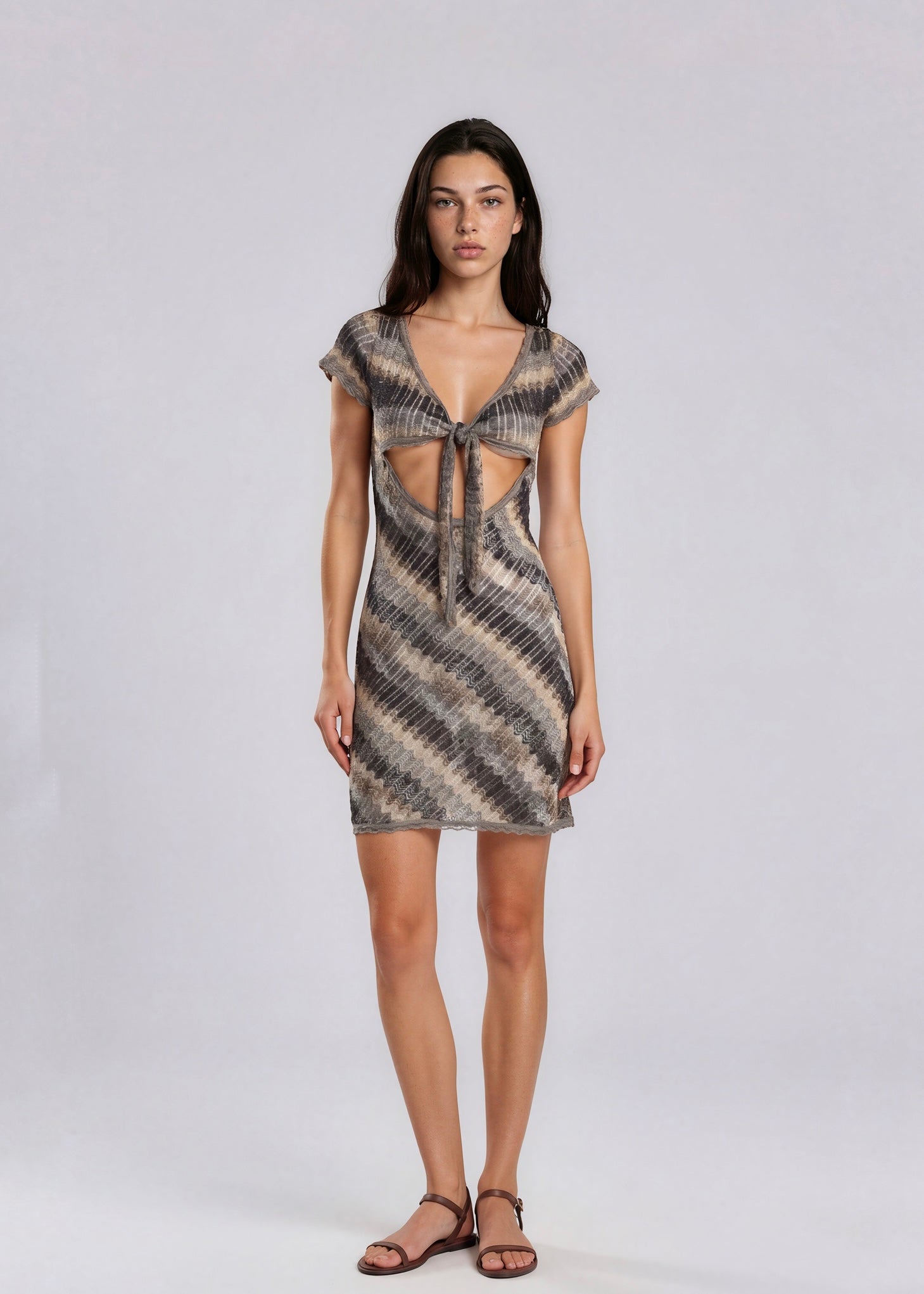 Missoni Grey Cutout Mini Dress