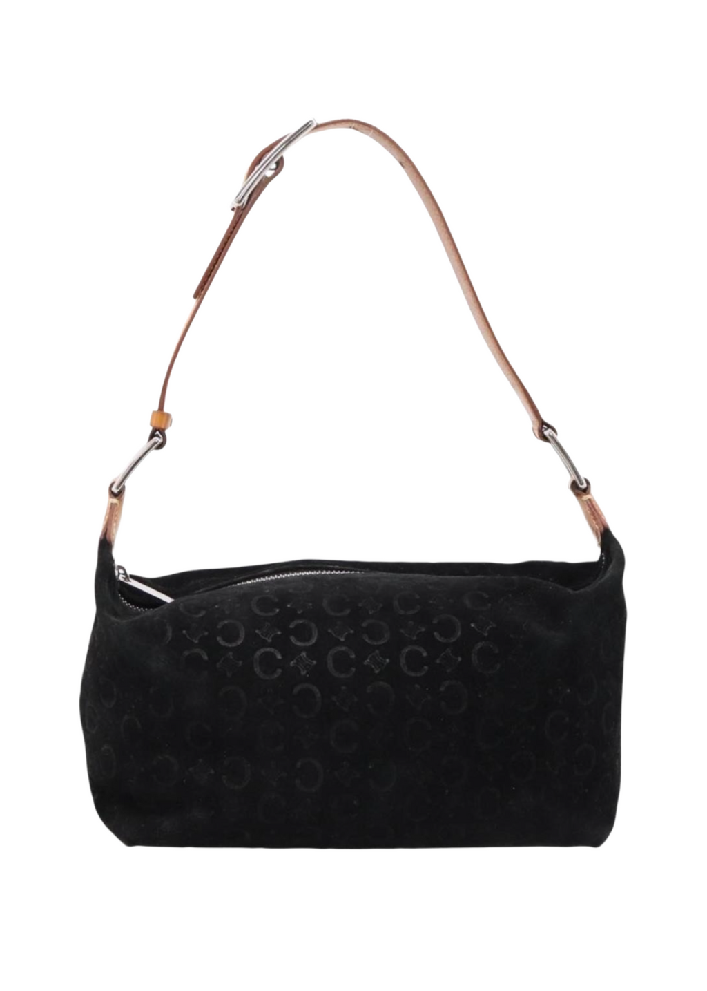 Celine Black Monogram Suede Shoulder Bag