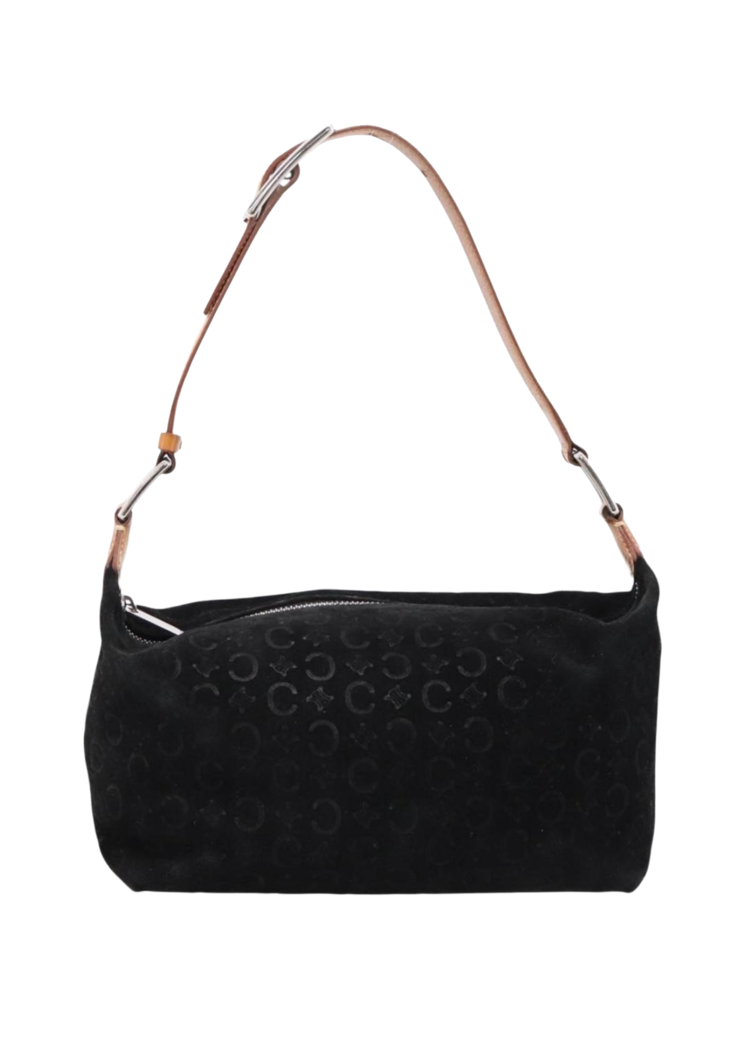 Celine Black Monogram Suede Shoulder Bag