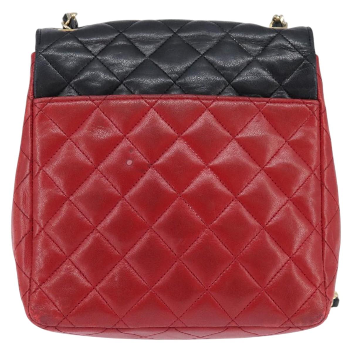 Chanel red and navy crossbody