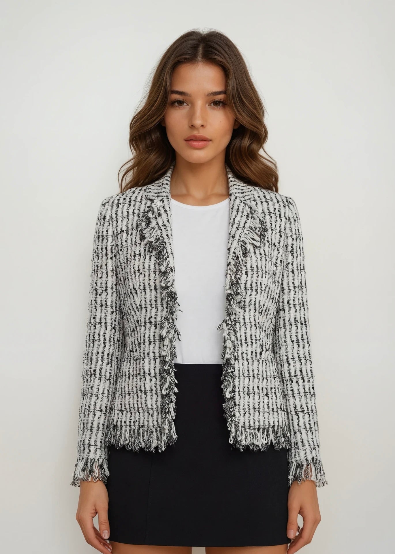Escada Black and White Tweed Blazer