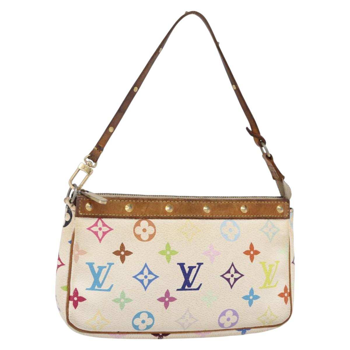 Louis Vuitton White Colorful Murakami Handbag