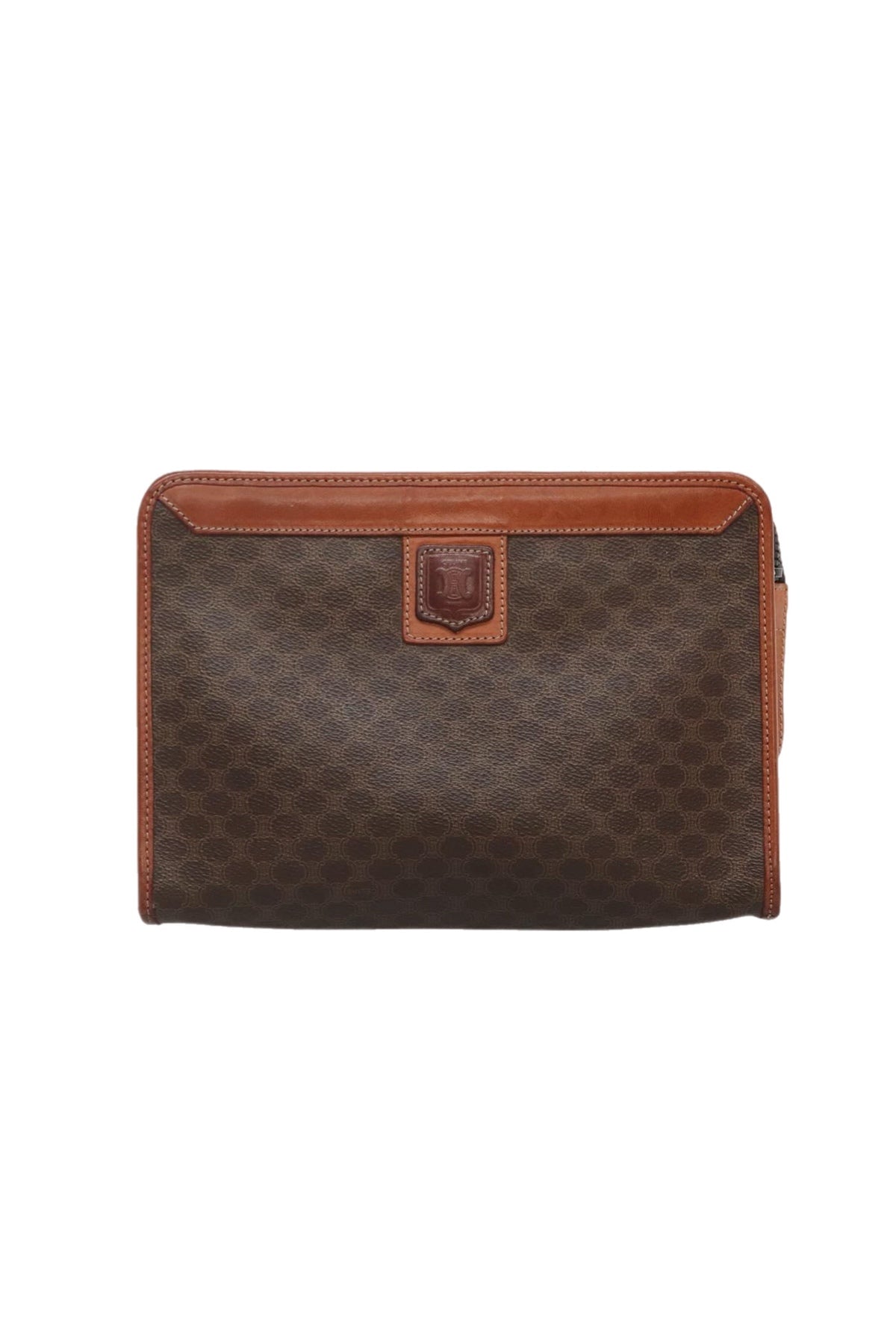 Celine Monogram Brown Leather Clutch