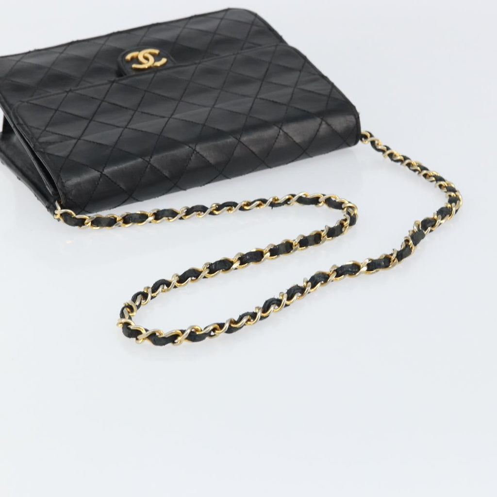 Chanel Black and Gold Leather Flap Bag