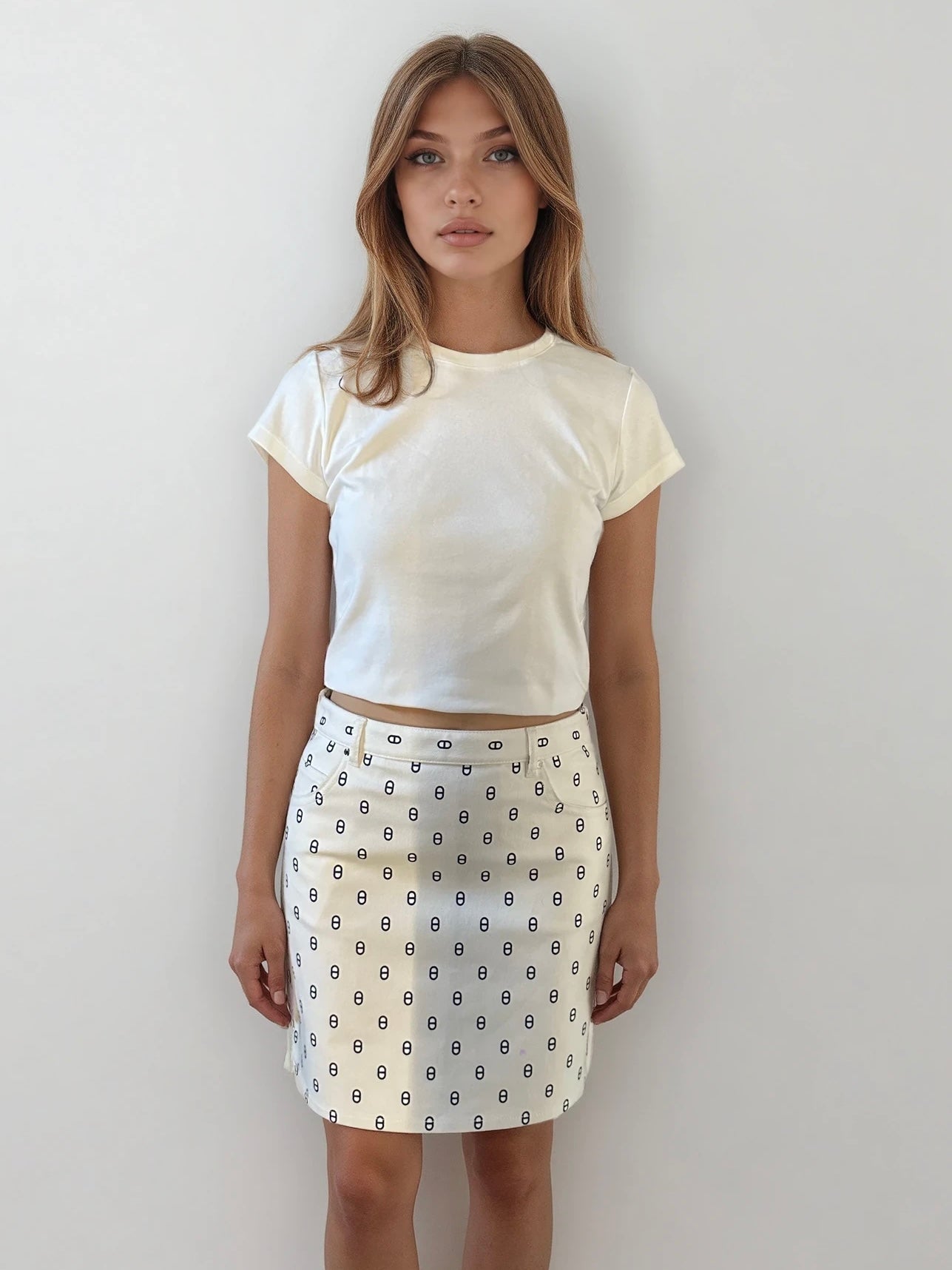 Hermès Black and White Skirt