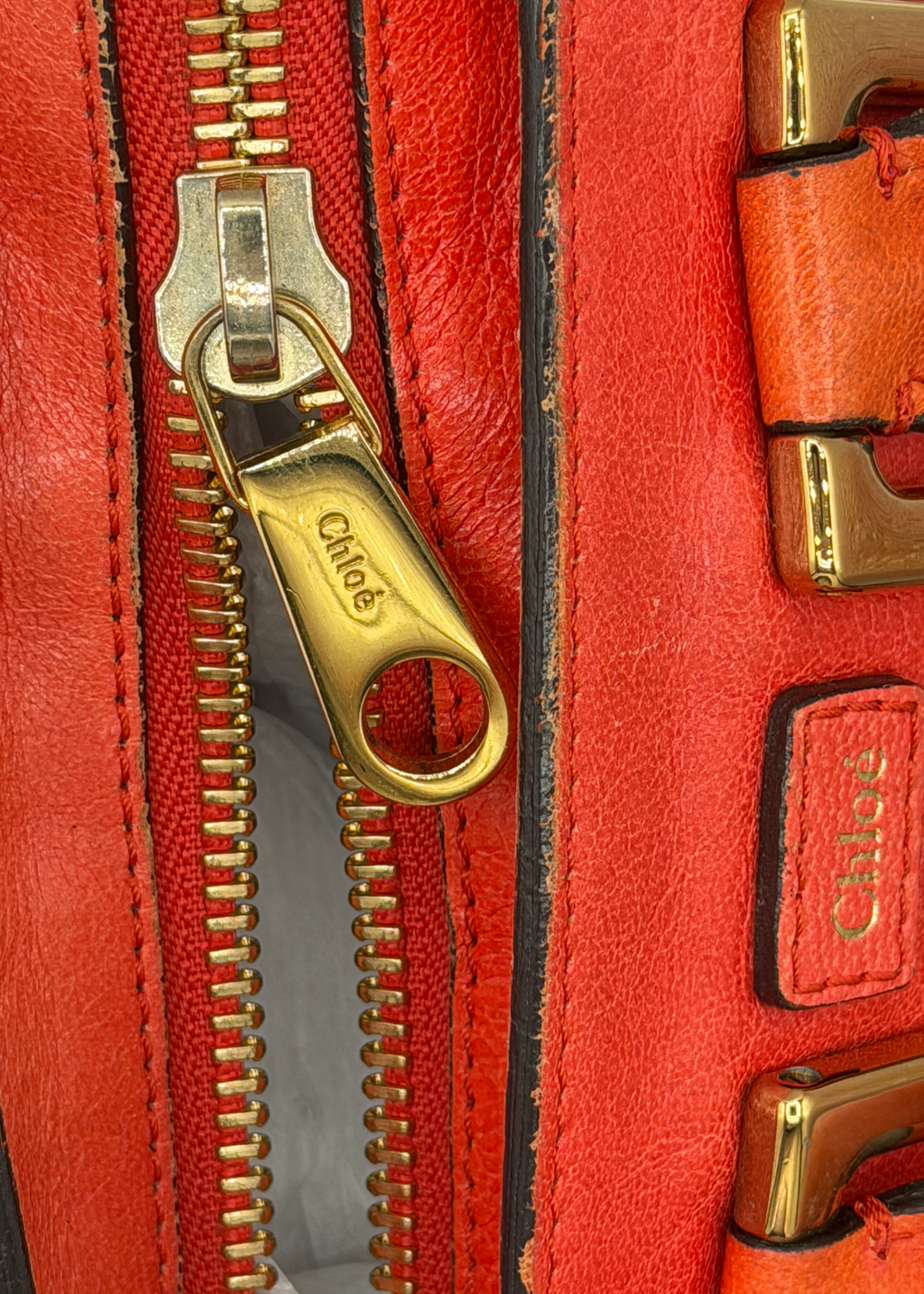 Chloe Orange Leather Handbag