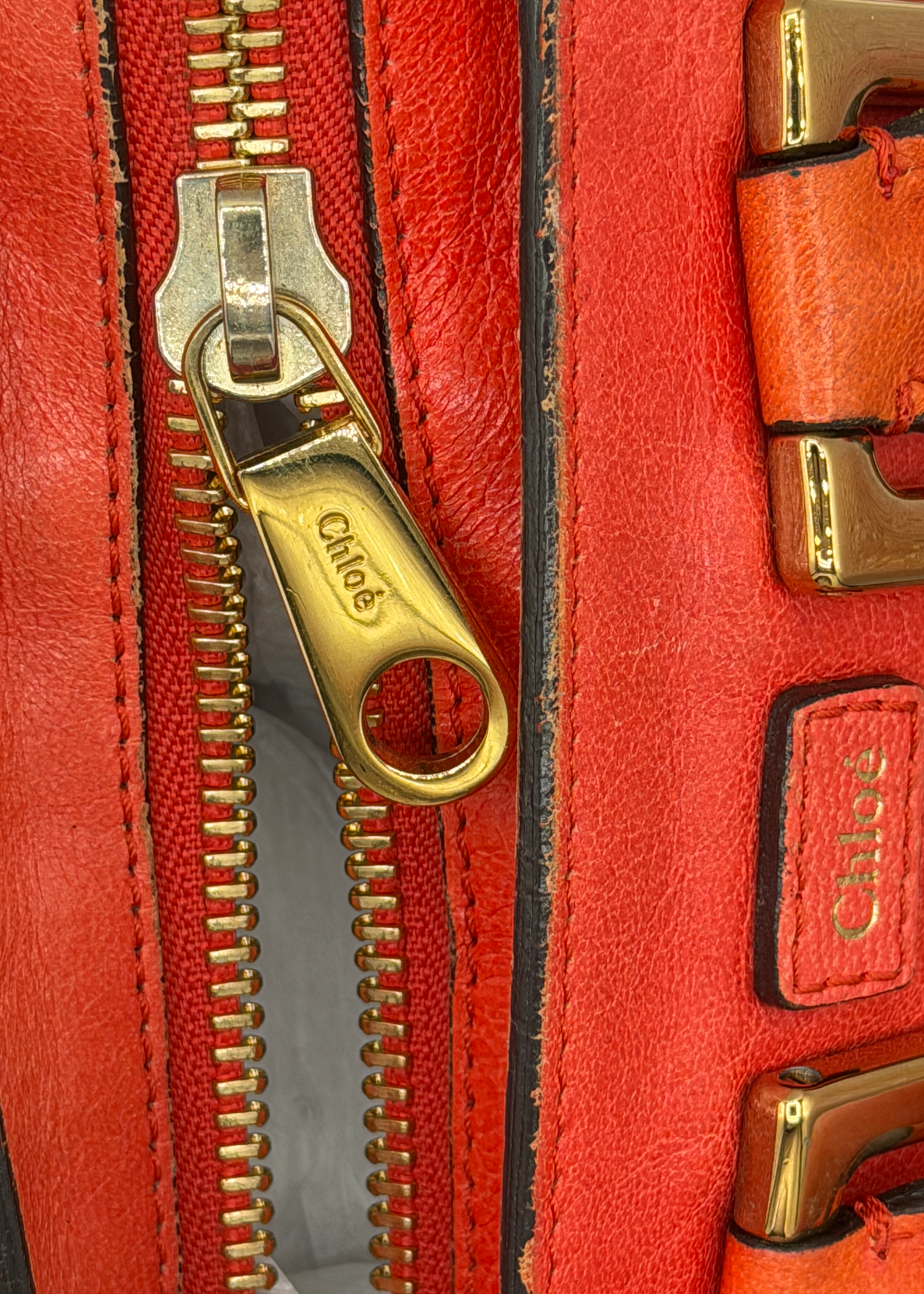 Chloe Orange Leather Handbag