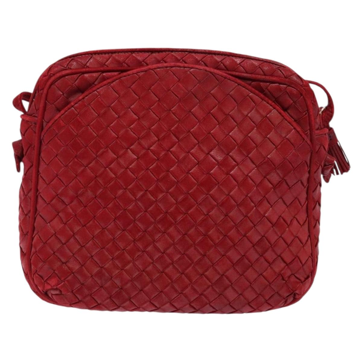 Bottega Veneta Red Intrecciato Crossbody
