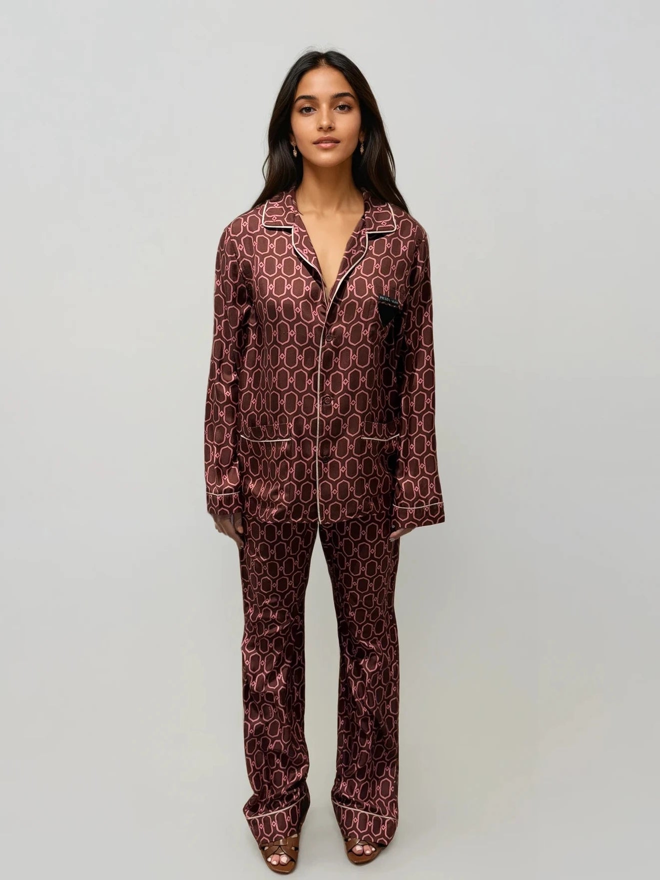 Prada Pink Geometric Pants