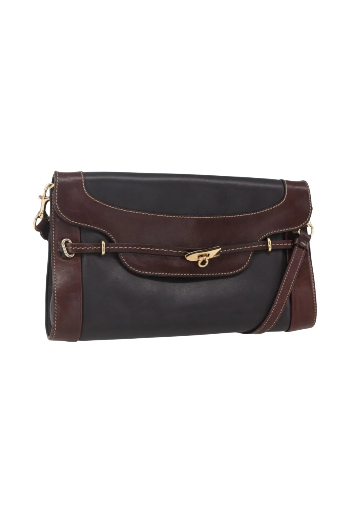 Ferragamo Black and Brown Crossbody